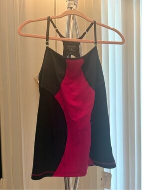 Calvin Klein Performance Racerback Tank - Black & Bright Pink